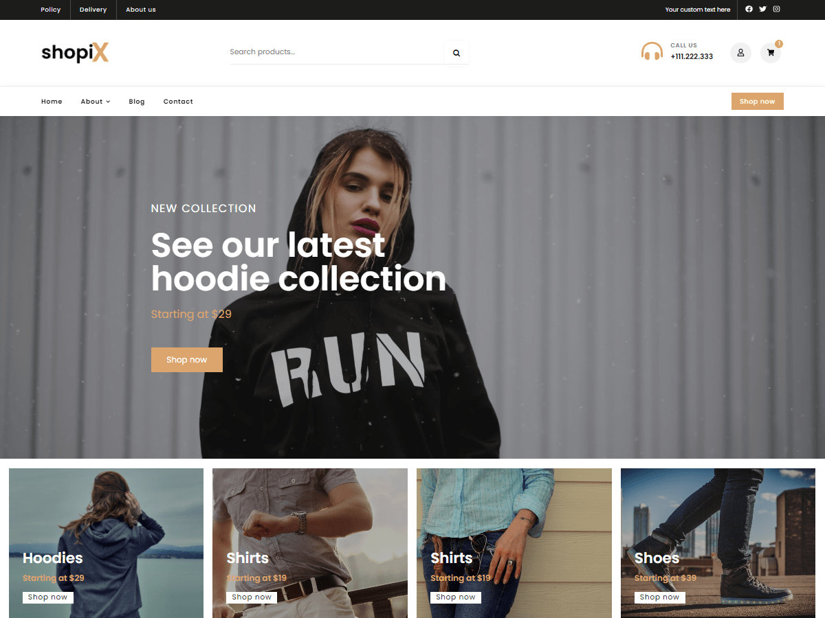 shopix theme websites examples