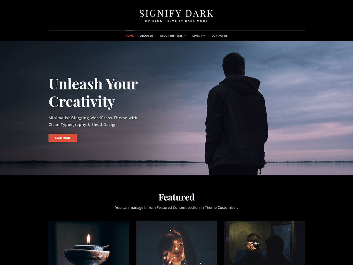 Signify Dark website example screenshot