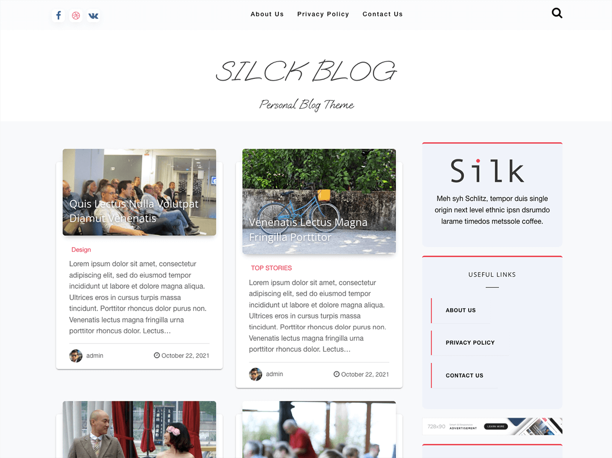 silk-blog-x theme websites examples