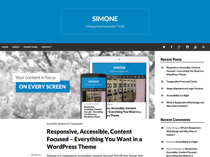 Simone website example screenshot