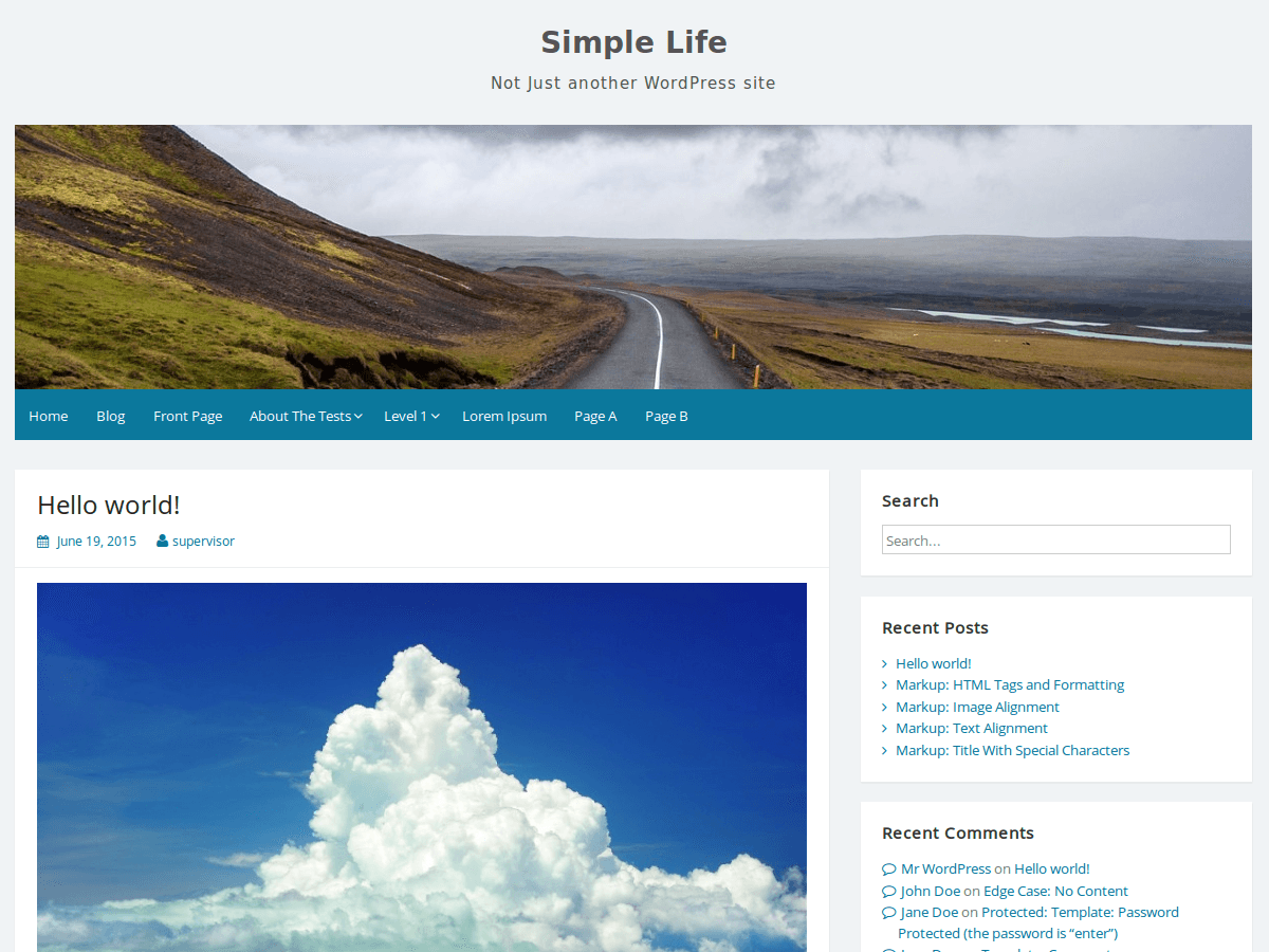 Simple Life website example screenshot