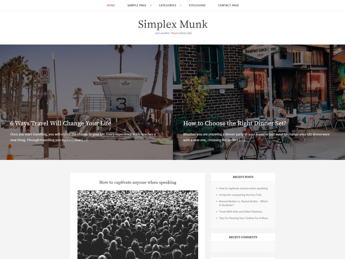 Simplex Munk theme websites examples