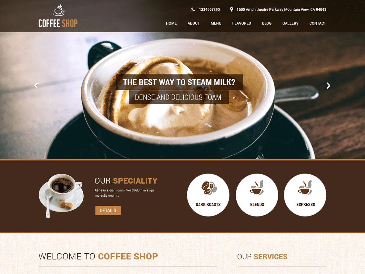 SKT Coffee theme websites examples