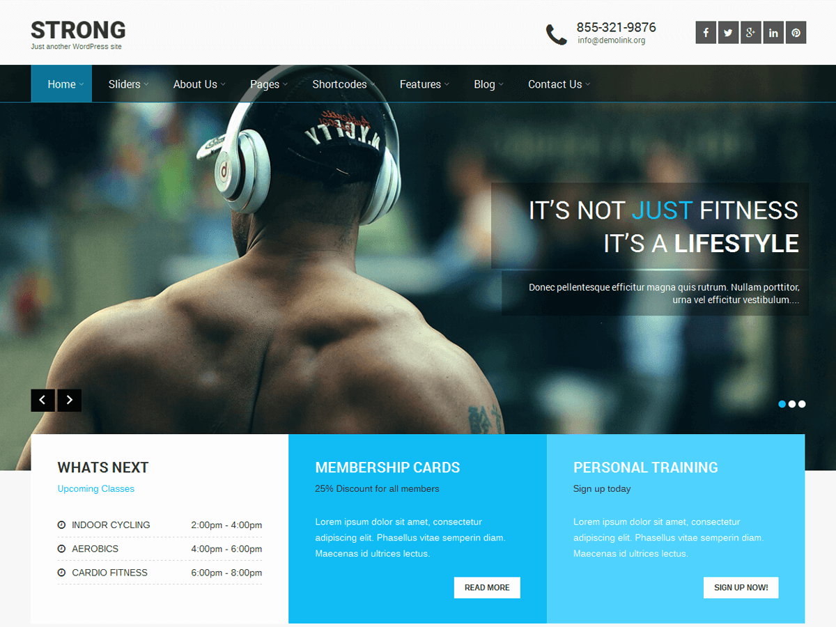 SKT Strong theme websites examples