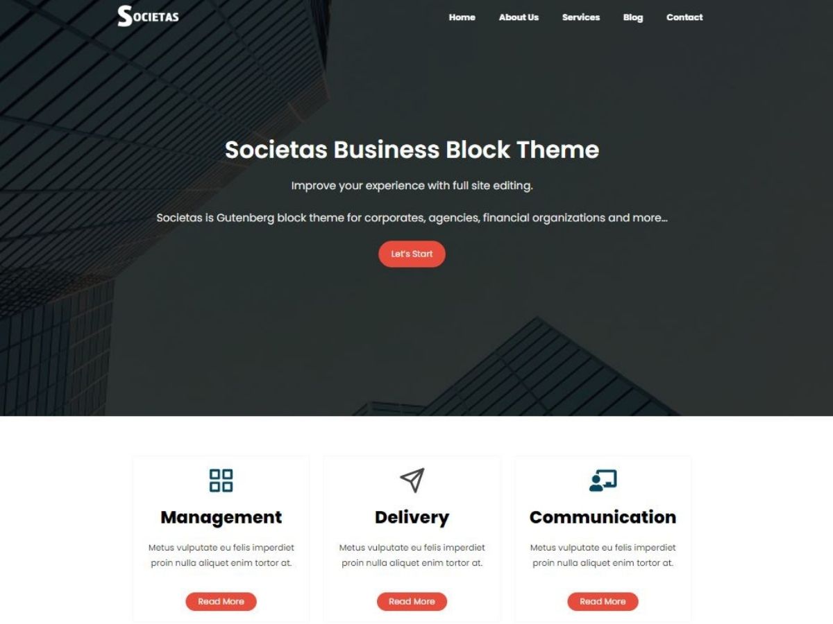 societas theme websites examples