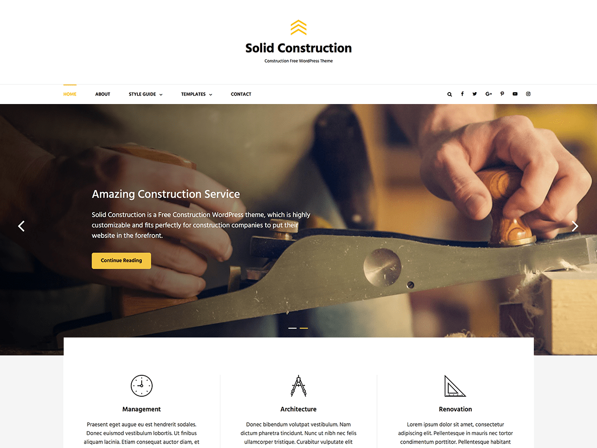 solid-construction WordPress theme, websites list used solid-construction theme solid-construction theme websites examples