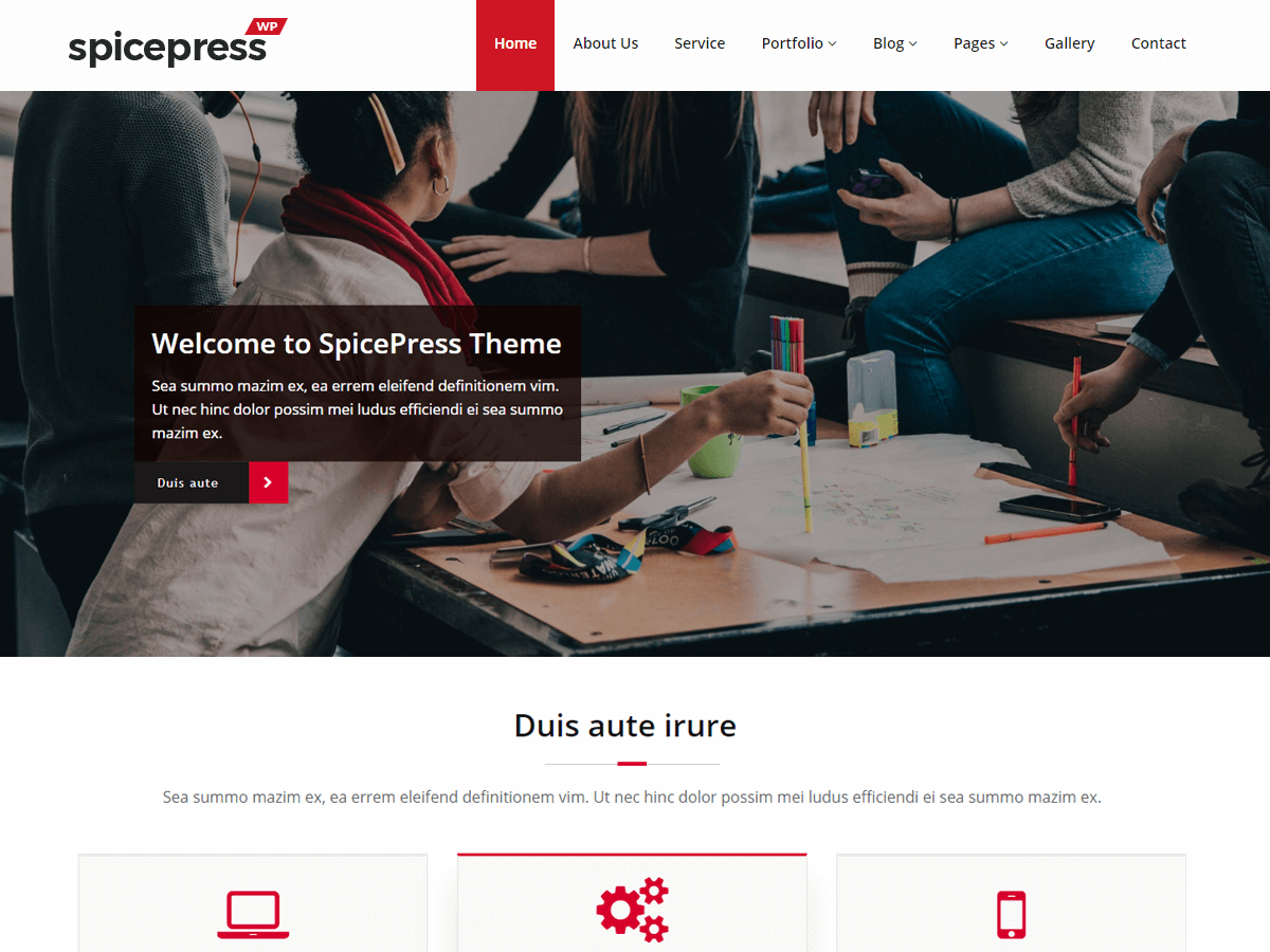SpicePress website example screenshot