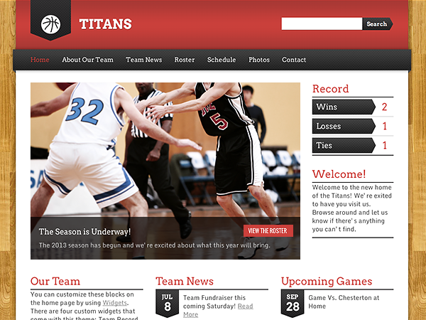 sports-team-theme theme websites examples