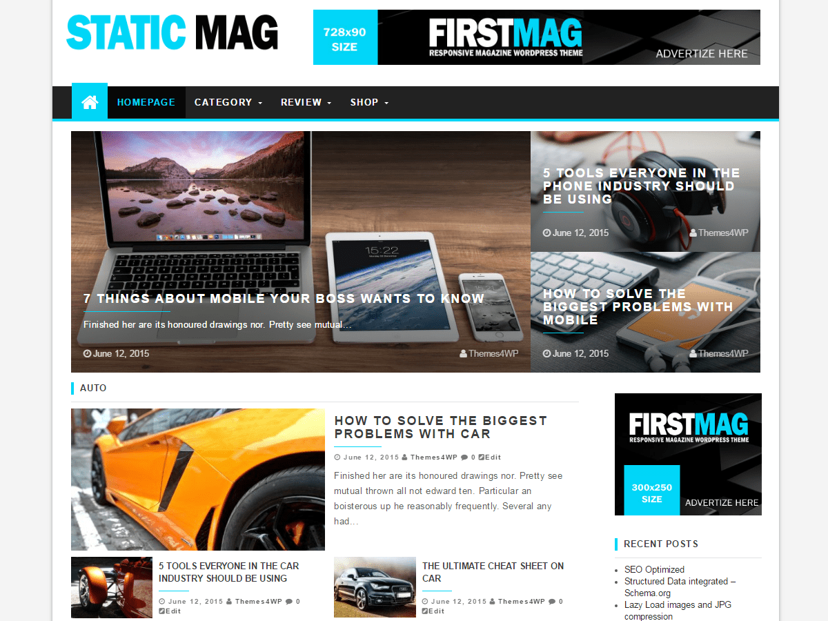 static-mag theme websites examples