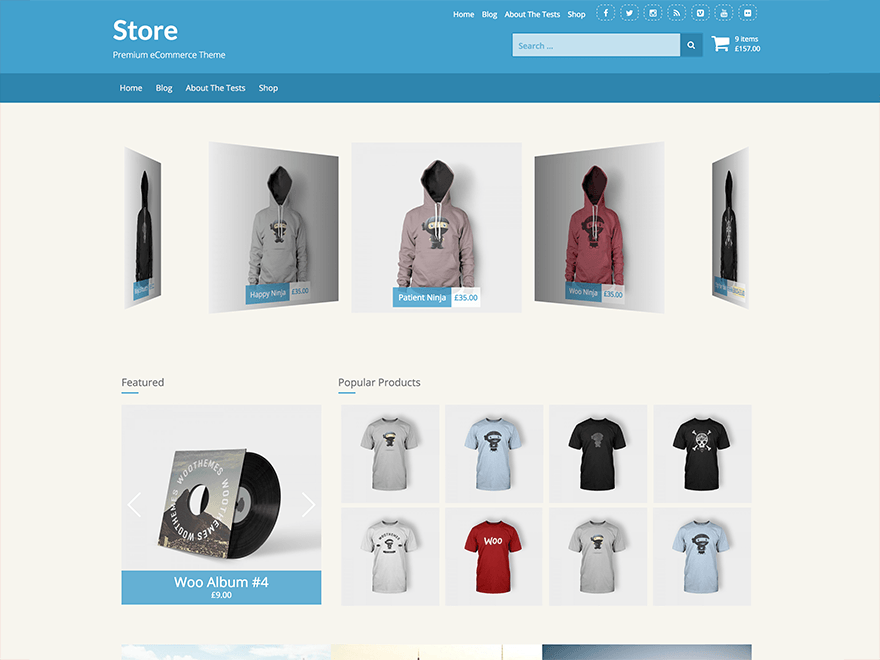 Store website example screenshot