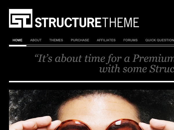 structure_theme_black theme websites examples