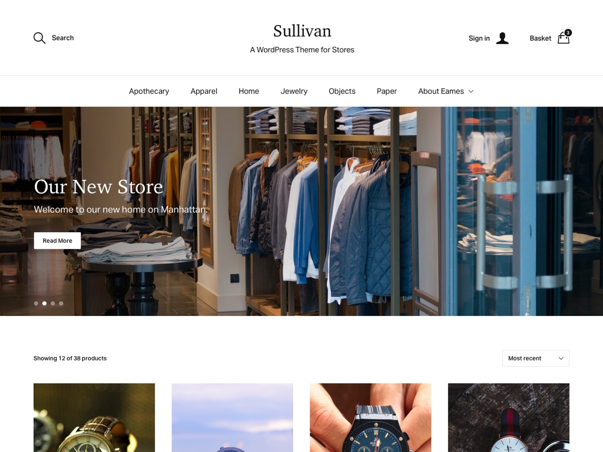 Sullivan theme websites examples