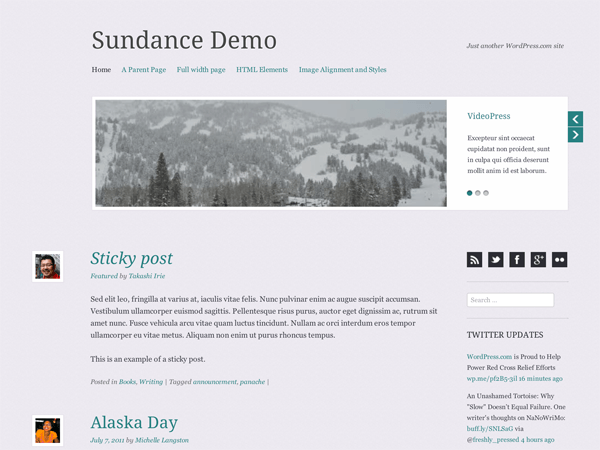 Sundance website example screenshot