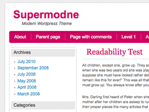 Supermodne theme websites examples