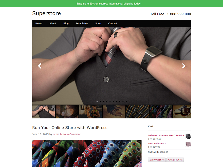 Superstore website example screenshot