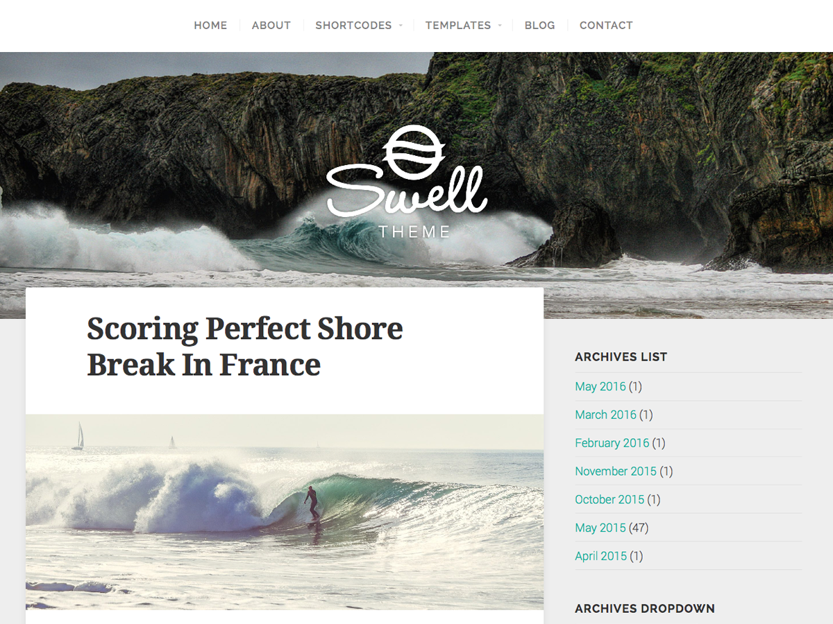 Swell Lite website example screenshot