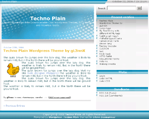 Techno Plain theme websites examples