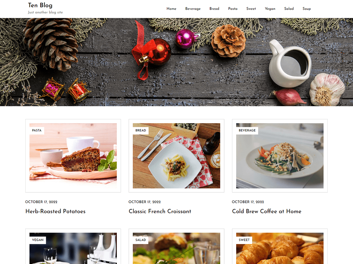 ten-blog theme websites examples