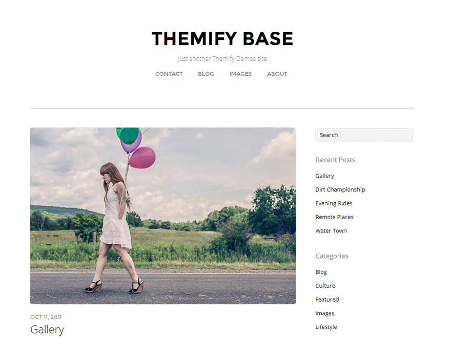 Themify Base website example screenshot