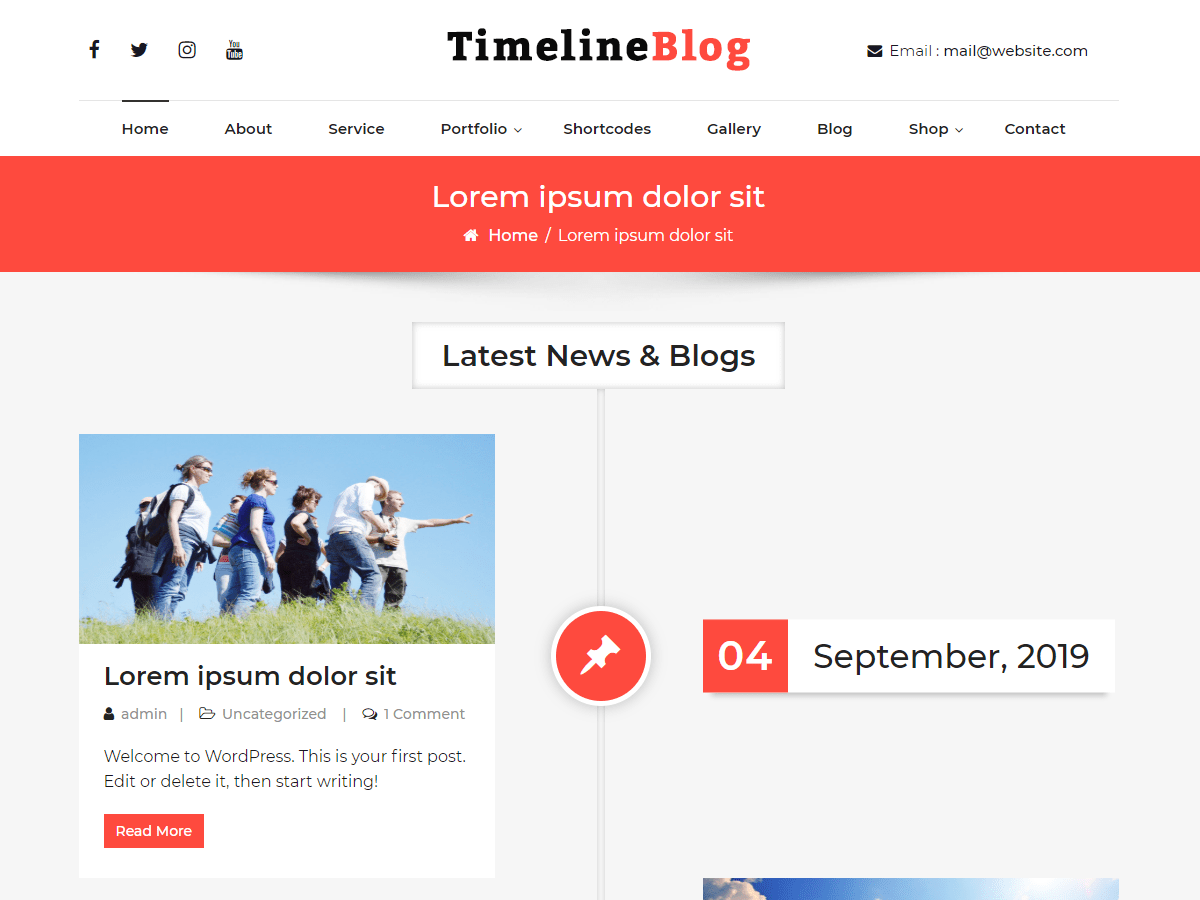 timelineblog theme websites examples