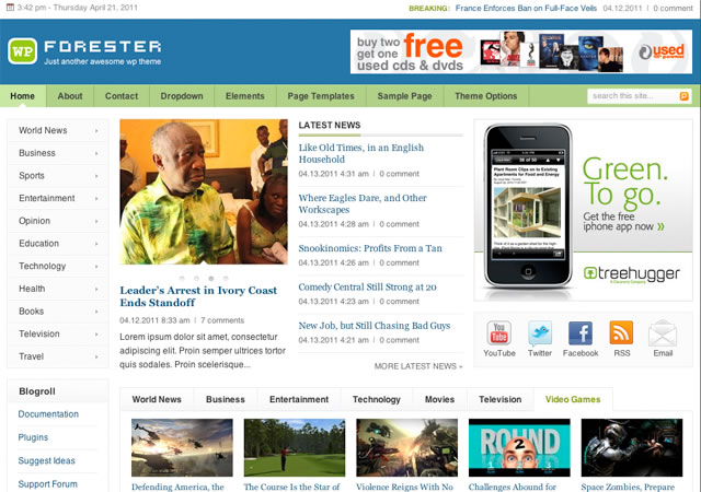 tj_forester theme websites examples