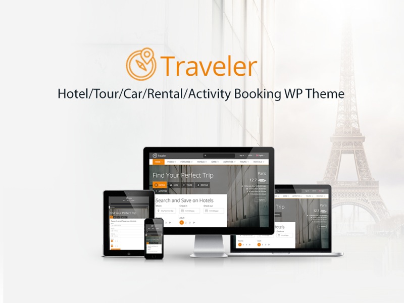 Traveler website example screenshot