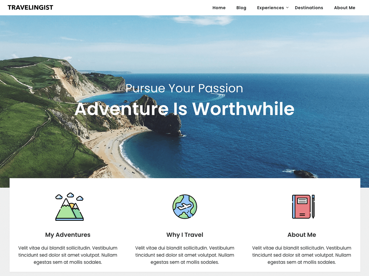 travelingist WordPress theme, websites list used travelingist theme travelingist theme websites examples