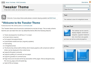 Tweaker theme websites examples