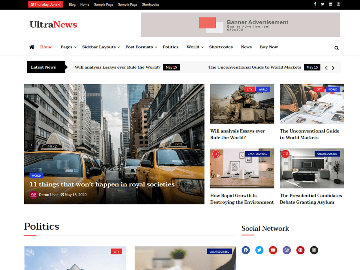 ultra-news theme websites examples