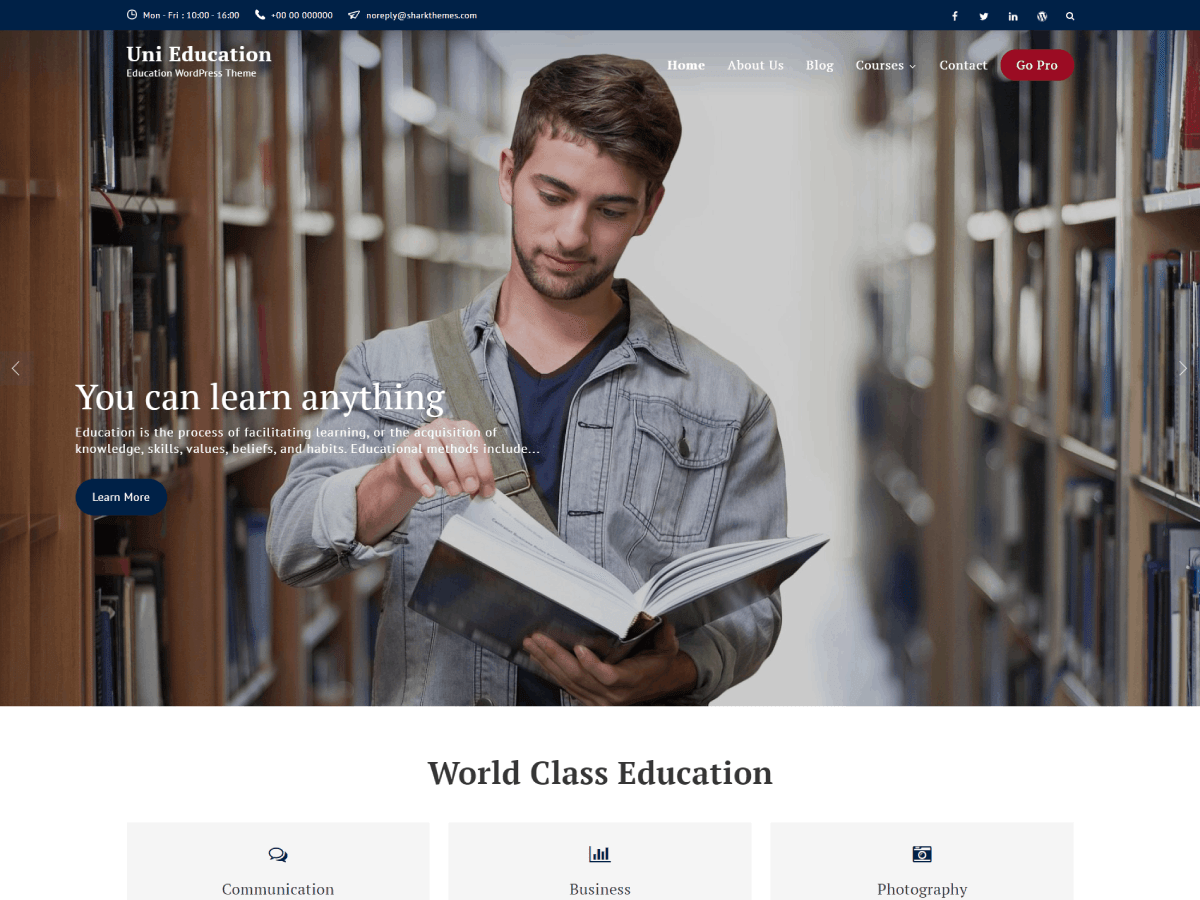 uni-education theme websites examples