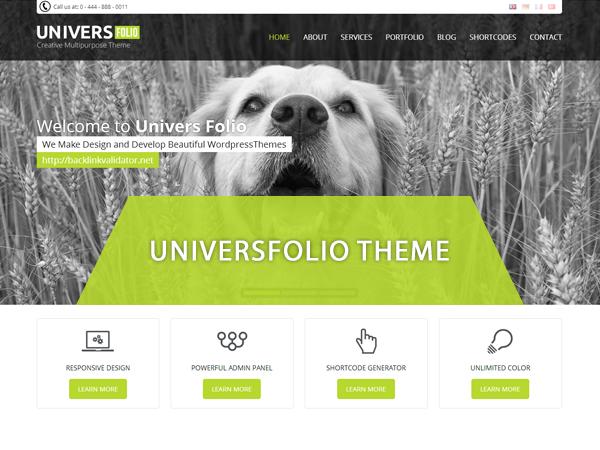 universfolio theme websites examples