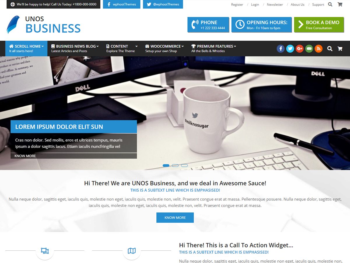 unos-business theme websites examples