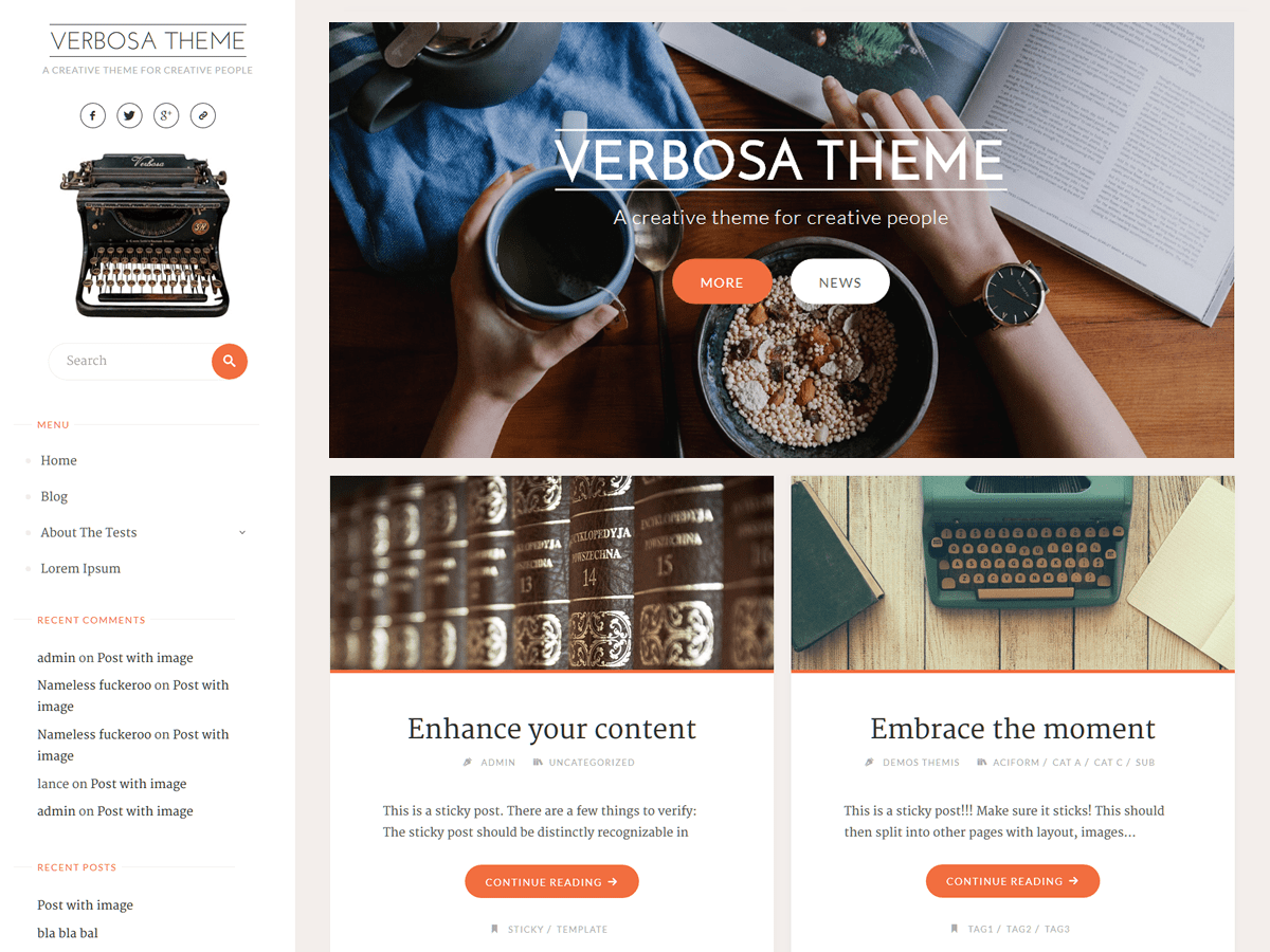 Verbosa website example screenshot