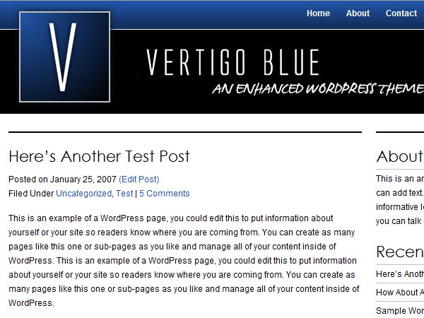 vertigo-2column WordPress theme, websites list used vertigo-2column theme vertigo-2column theme websites examples