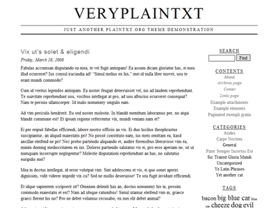 veryplaintxt website example screenshot