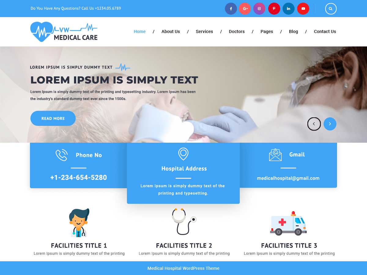 vw-medical-care theme websites examples