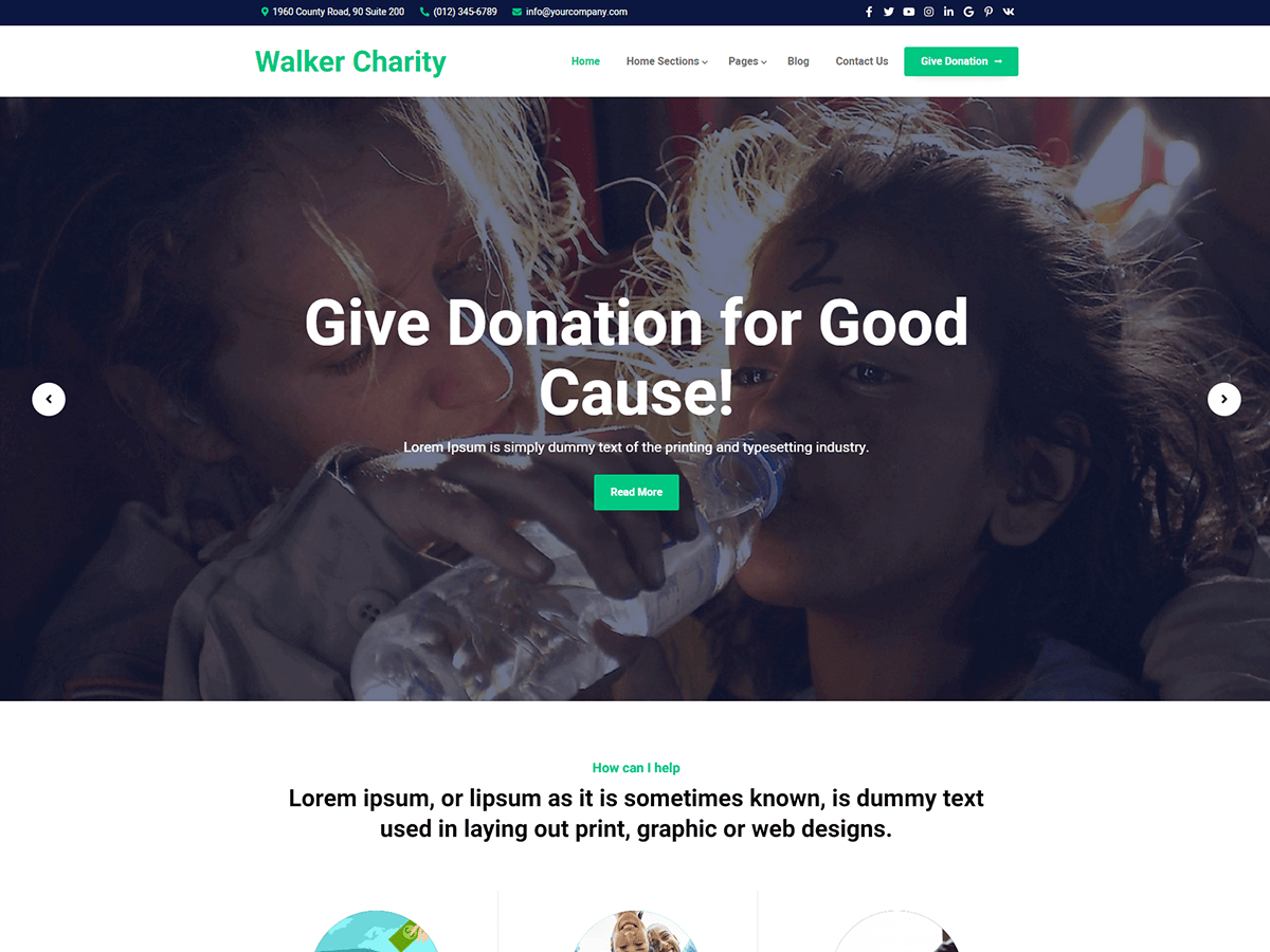 walker-charity theme websites examples