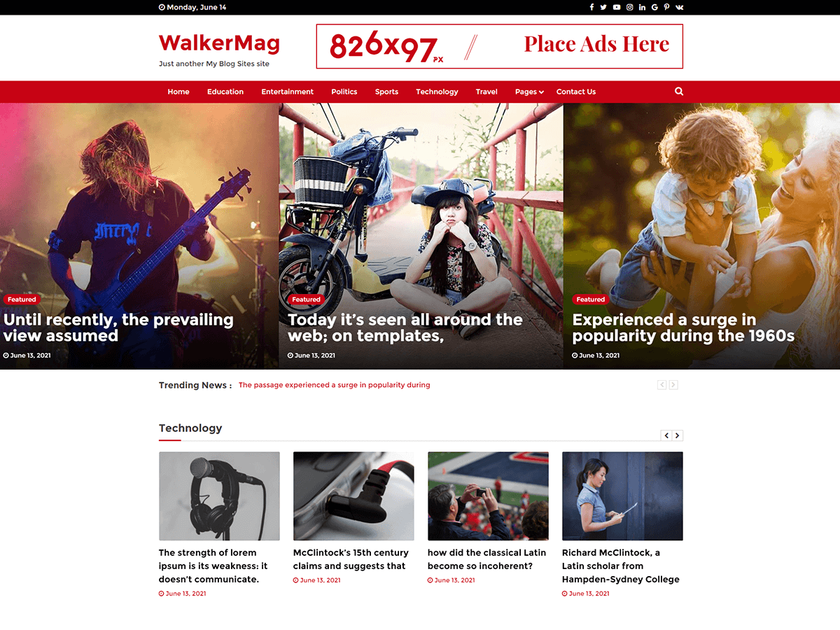 walkermag theme websites examples