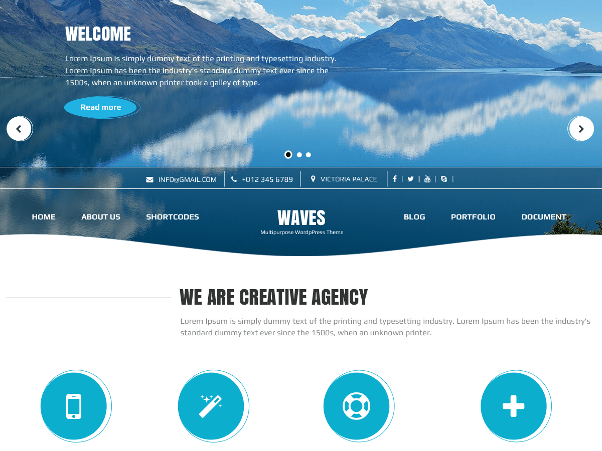 Waves theme websites examples
