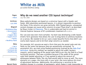 White as Milk website example screenshot