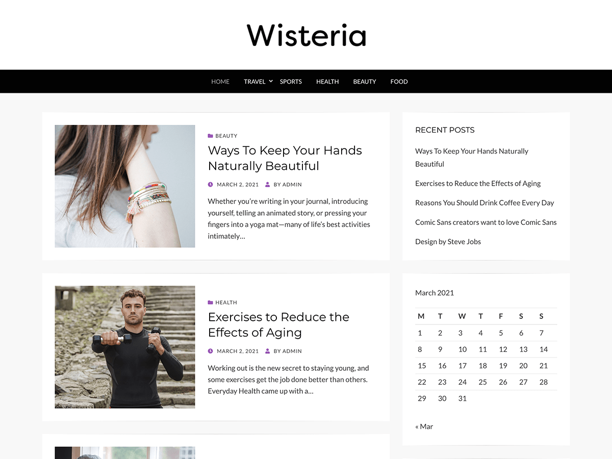 Wisteria website example screenshot