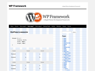 WP Framework website example screenshot