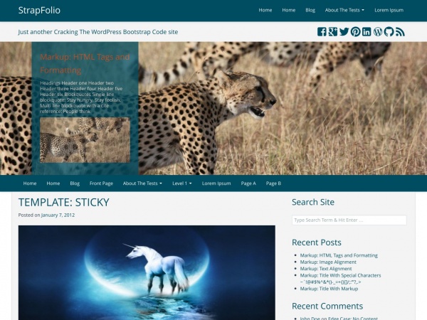 WP StrapFolio theme websites examples