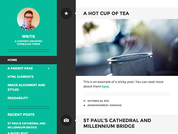 writr-wpcom theme websites examples