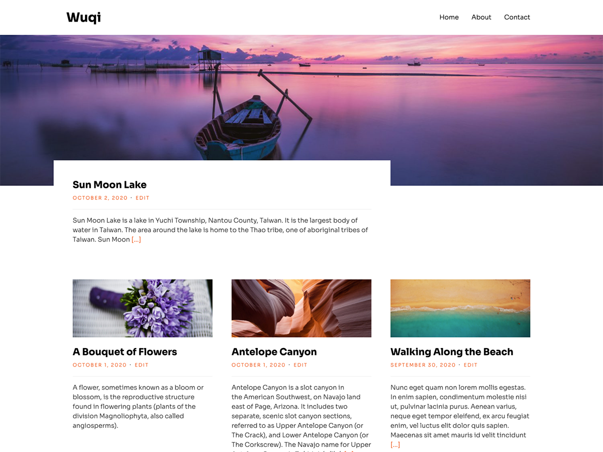 wuqi theme websites examples