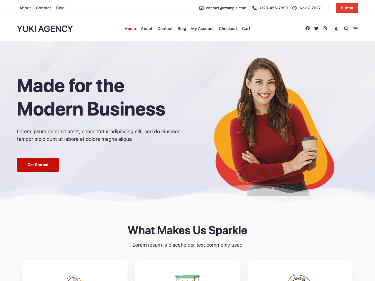 yuki-agency WordPress theme, websites list used yuki-agency theme yuki-agency theme websites examples