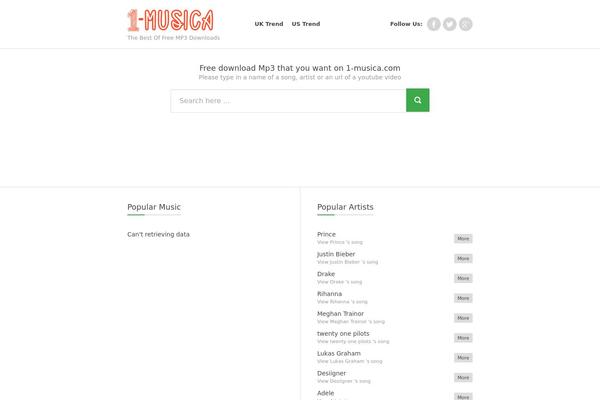 Musica theme site design template sample