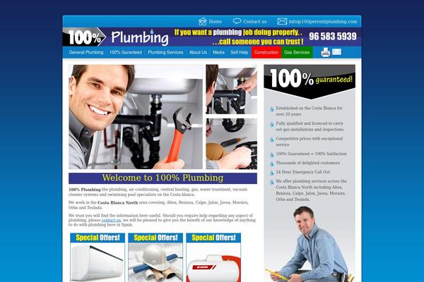 100percentplumbing.com site used Plumbing