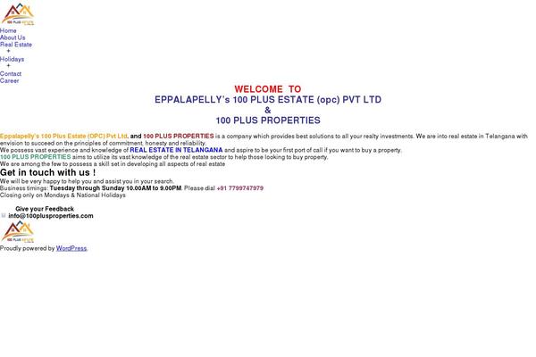 100plusproperties.com site used Twenty Twenty-One