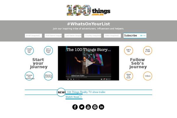 100things.com.au site used 100things
